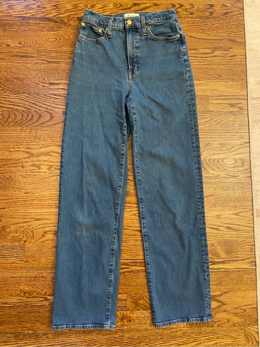 Madewell Women's Perfect Vintage Wide Leg Jeans, Medium Wash, 27 Tall, Casual